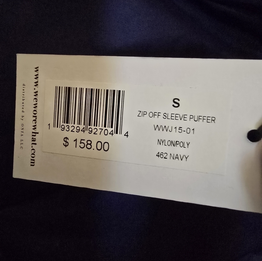 WeWoreWhat Navy Puffer Jacket/Vest - Picture 7 of 7